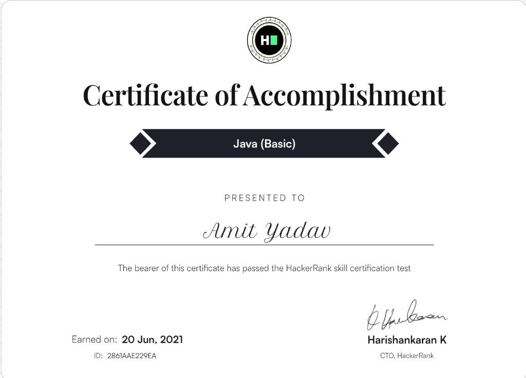 Java (Basic) certificate